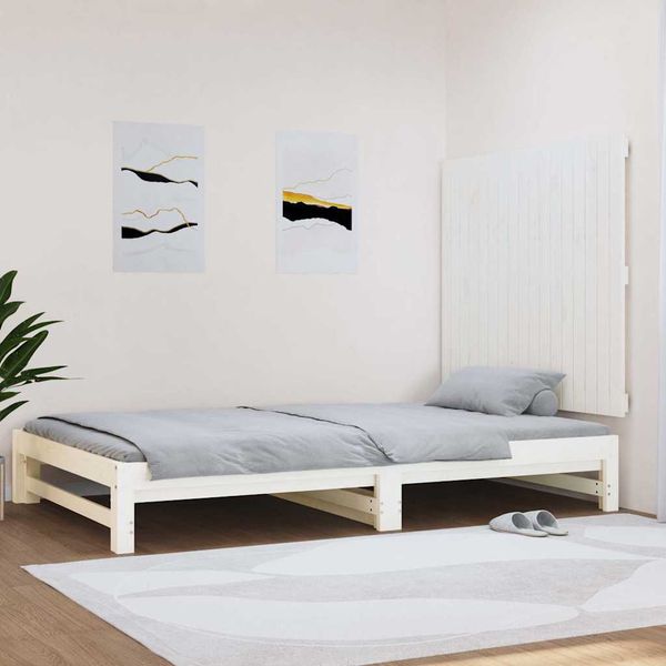 vidaXL Nástenné čelo postele biele 108x3x90 cm masívna borovica