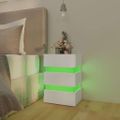 vidaXL Nočný stolík s LED, biely 45x35x67 cm, kompozitné drevo