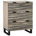 vidaXL Komoda set 2 ks Biela 120 x 33 x 75 cm Masívne mango drevo