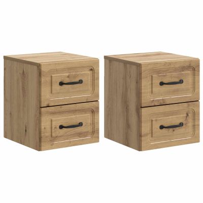 vidaXL Nástenná nočná skrinka 2 pcs Dub artisan 34,5 x 33 x 40 cm