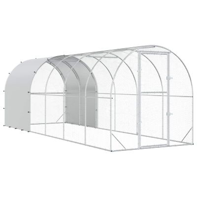 vidaXL Kurník pre kurčatá Strieborná 600 x 200 x 200 cm