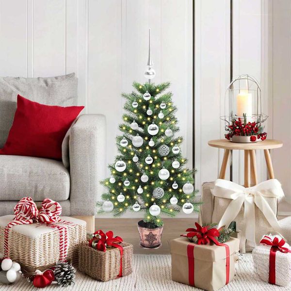 vidaXL Vianočný stromček s 150 LED-i so stojanom Zelená 90 cm PE