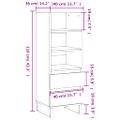 vidaXL Vysoká skrinka dymový dub 40x36x110 cm spracované drevo