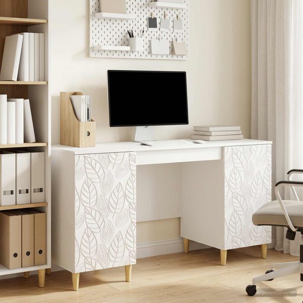 vidaXL Stôl Biela s vysokým leskom 142,5 x 50 x 75 cm Kompozitné drevo