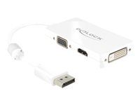 Adaptér DisplayPort - DisplayPort (M) do HD-15 (VGA), HDMI, DisplayPort (F) - 16 cm - bílá