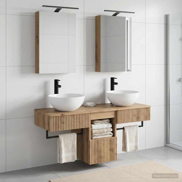 vidaXL Set kabinetov do kúpeľne 5 pcs Dub artisan 40 x 10,5 x 60,5 cm