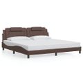 vidaXL Rám postele Viana bez matraca hnedý 200x200 cm umelá koža