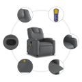 vidaXL Masážne kreslo s polohovacím mechanizmom, sivé, umelá koža