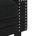 vidaXL 3-miestna pohovka Chesterfield s opierkami čierna zamat