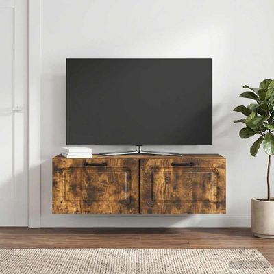 vidaXL Nástenná TV skrinka Dymový dub 98 x 31 x 30 cm Kompozitné drevo