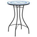 vidaXL Mozaikový bistro stolík, modro biely Ø50x70 cm, keramika