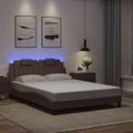 vidaXL Rám postele, Viana, s LED bez matraca, hnedý 140x190 cm