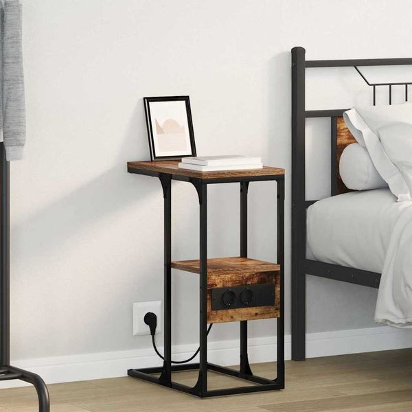 vidaXL Nočný stolík Tmavý dub 41.5 x 26 x 60.5 cm Kompozitné drevo