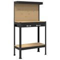 vidaXL Pracovný stôl Čierny 81 x 41 x 145 cm Spracované drevo a kov