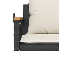 vidaXL Hojdacia lavica s vankúšmi čierna 63x62x40 cm polyratan