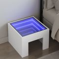 vidaXL Nočný stolík s nekonečnými LED biely 40x40x30 cm