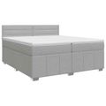 vidaXL Posteľ boxspring s matracom Svetlosivá 200 x 200 cm Látka