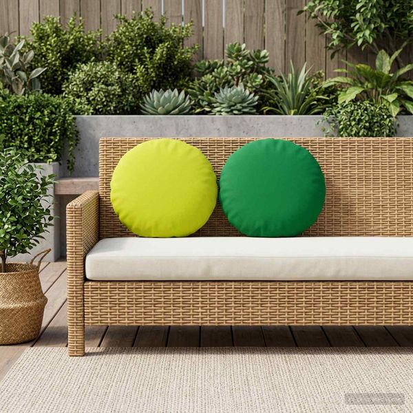 vidaXL Poťah na podložku 2 pcs HEERLEN Žiarivá zelená Ø 40 cm