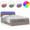 VidaXL Osmanská posteľ s matracom a LED diódami Taupe 140x200 cm Látka