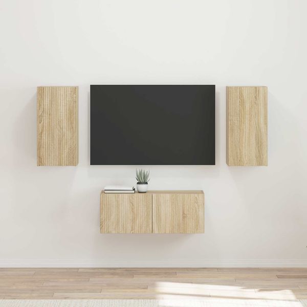 vidaXL Zostava TV skriniek Nástenný 6 pcs Sonoma dub Kompozitné drevo