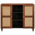 vidaXL Servírovacia skriňa Hnedá 90 x 33,5 x 75 cm Masívne mango drevo