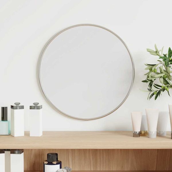 vidaXL Nástenné zrkadlo strieborné Ø 30 cm okrúhle