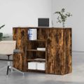 vidaXL Recepčný stôl dymový dub 135x50x103,5 cm kompozitné drevo