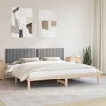 vidaXL Rám postele s čalúneným čelom Svetlosivá 200 x 200 cm