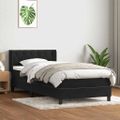 vidaXL Posteľný rám boxspring s matracom čierny 80x220 cm zamat