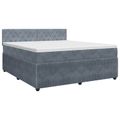 vidaXL Posteľ boxspring s matracom Tmavosivá 160 x 200 cm Zamat