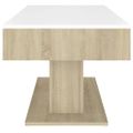 vidaXL Konferenčný stolík biely-dub sonoma 96x50x45cm kompozitné drevo