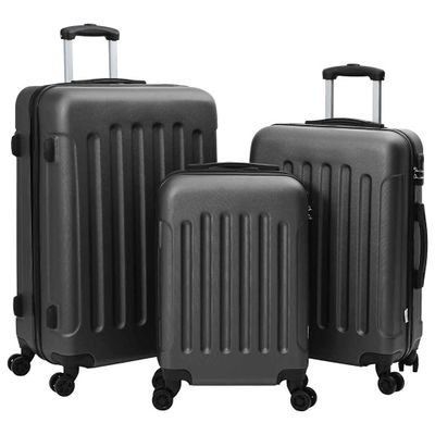vidaXL Kufor so zámkom 3 pcs Tmavo šedá 50 x 31 x 78 cm ABS plast