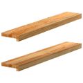 vidaXL Okenný parapet 2 ks svetlohnedá 90x15x2 cm dubový masív