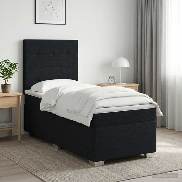 vidaXL Posteľ boxspring s matracom Čierna 80 x 200 cm Látka