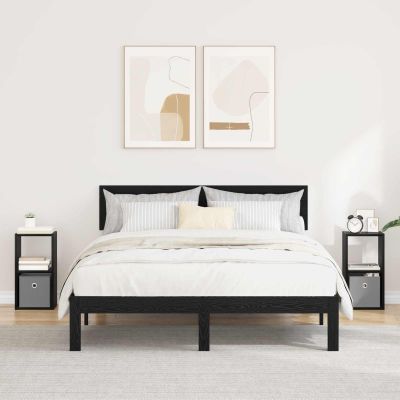 vidaXL Nočný stolík so zásuvkou 2 pcs Čierny dub 25,5 x 22 x 49,5 cm