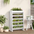 vidaXL Kvetináč na bylinky 6-poschodový biely 69x40x101,5cm borovica