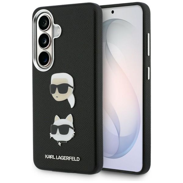 Obal Karl Lagerfeld Saffiano Double Heads Metal pre Samsung Galaxy S26 Plus čierny