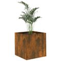 vidaXL Kvetináč dymový dub 40x40x40 cm spracované drevo