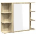 vidaXL Skrinka so zrkadlom, dub sonoma 80x20,5x64 cm, drevotrieska