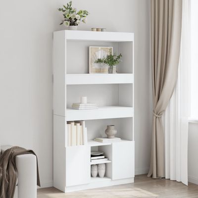 vidaXL Vysoká skrinka biela 92x33x180 cm kompozitné drevo