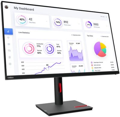 Lenovo ThinkVision/P32p-30/31,5"/IPS/4K UHD/60Hz/6ms/Black/3R LED monitor, 31,5", IPS, 3840×2160, 16:9, 6ms, 350cd/m2, 1000:1, HDMI, DisplayPort, 2× Thunderbolt 4, 4× USB, LAN, PIVOT, VESA, e