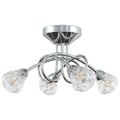 vidaXL Stropná lampa so sklenými tienidlami na 4 LED žiarovky G9