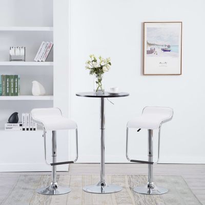 vidaXL Otočné barové stoličky 2 ks, biele, umelá koža