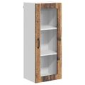 vidaXL Nástenný sklenený kabinet LUCCA Staré drevo 40 x 31 x 100 cm