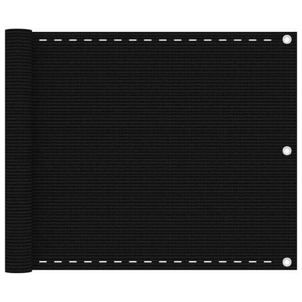 vidaXL Balkónová markíza čierna 75x500 cm HDPE
