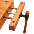 vidaXL Pracovný stôl so zverákom 52x44x9,5 cm akáciový masív