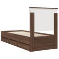 vidaXL Rám postele so zásuvkou Hnedý dub 75 x 190 cm Inžinierske drevo