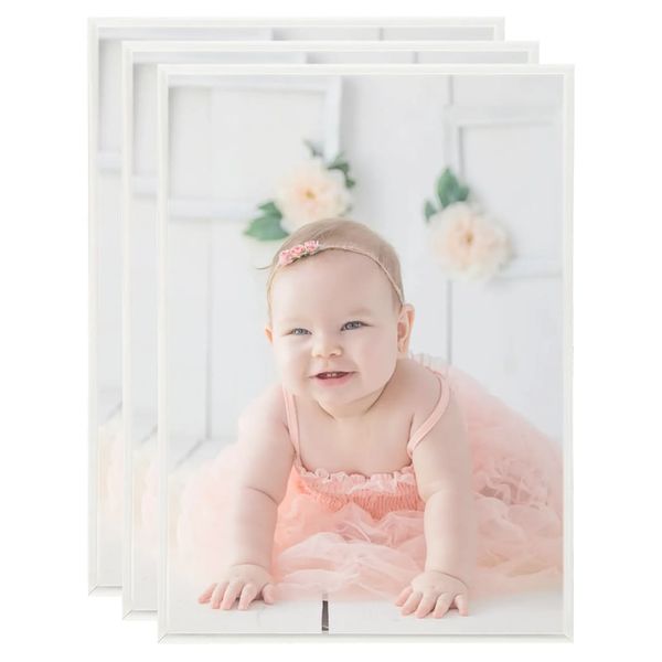 vidaXL Fotorámiky na stenu alebo stôl 3 ks strieborné 18x24 cm MDF