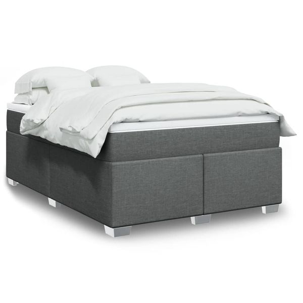 vidaXL Boxspring posteľ s matracom tmavosivá 160x200 cm látka