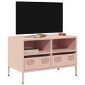 vidaXL TV skrinka ružová 68x39x43,5 cm oceľ valcovaná za studena